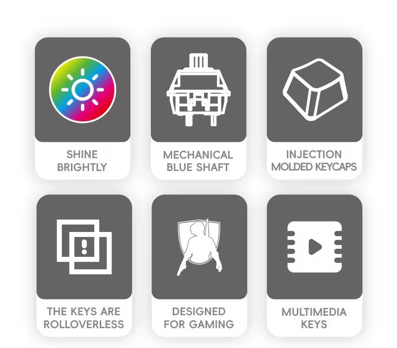 Clavier Mécanique Gaming RGB 61 Touches – R8 1037