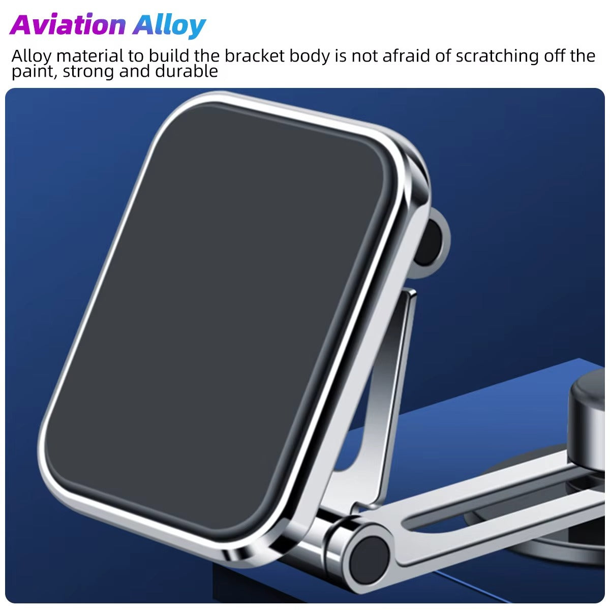 Support Téléphone Voiture Magnétique Invisible en Métal 360°