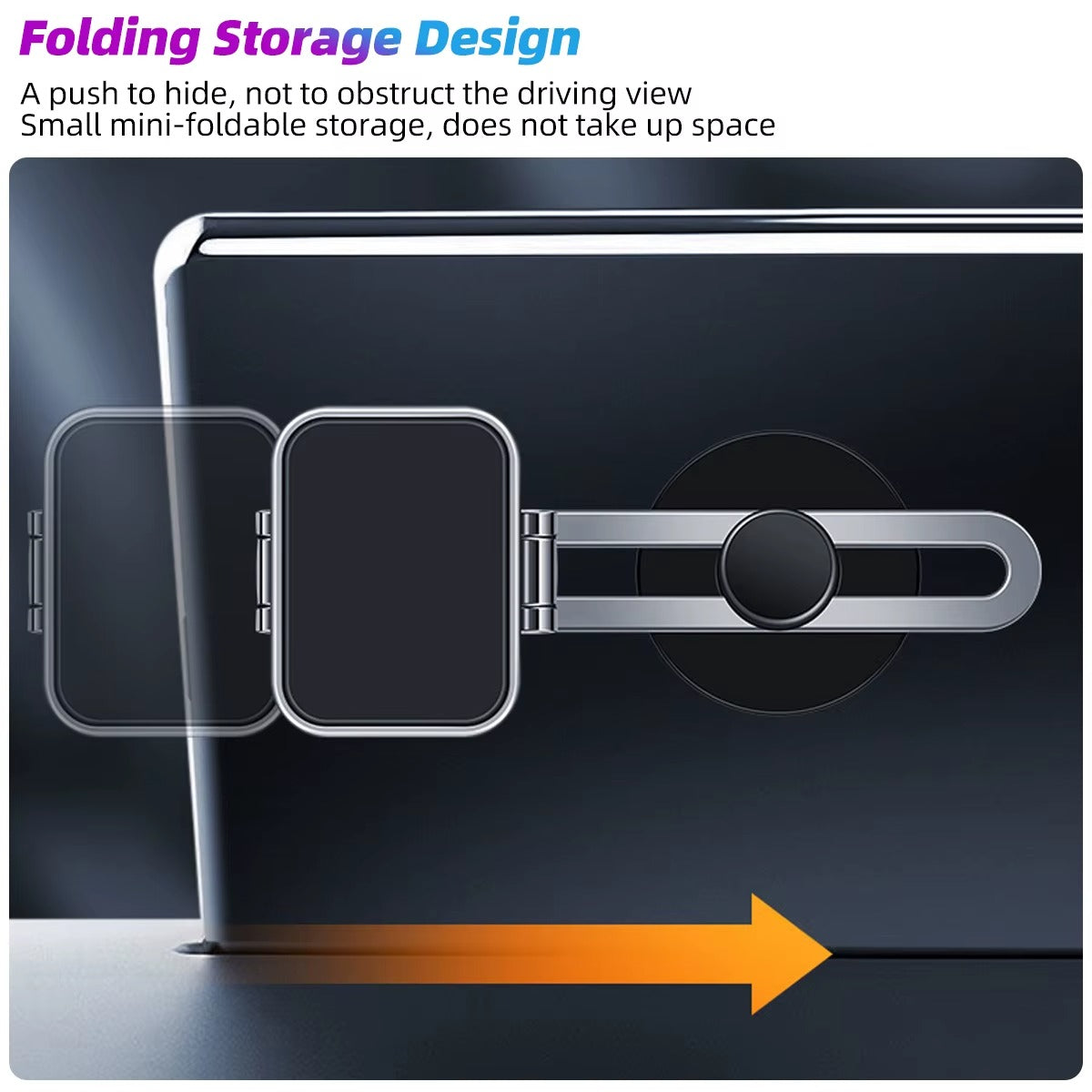 Support Téléphone Voiture Magnétique Invisible en Métal 360°