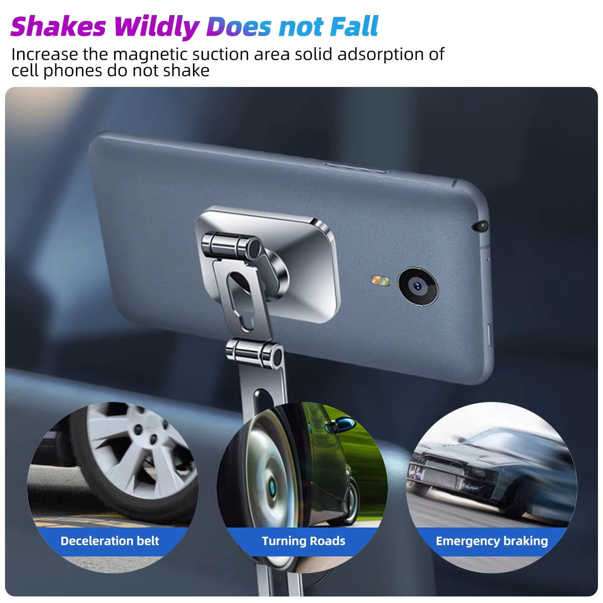 Support Téléphone Voiture Magnétique Invisible en Métal 360°