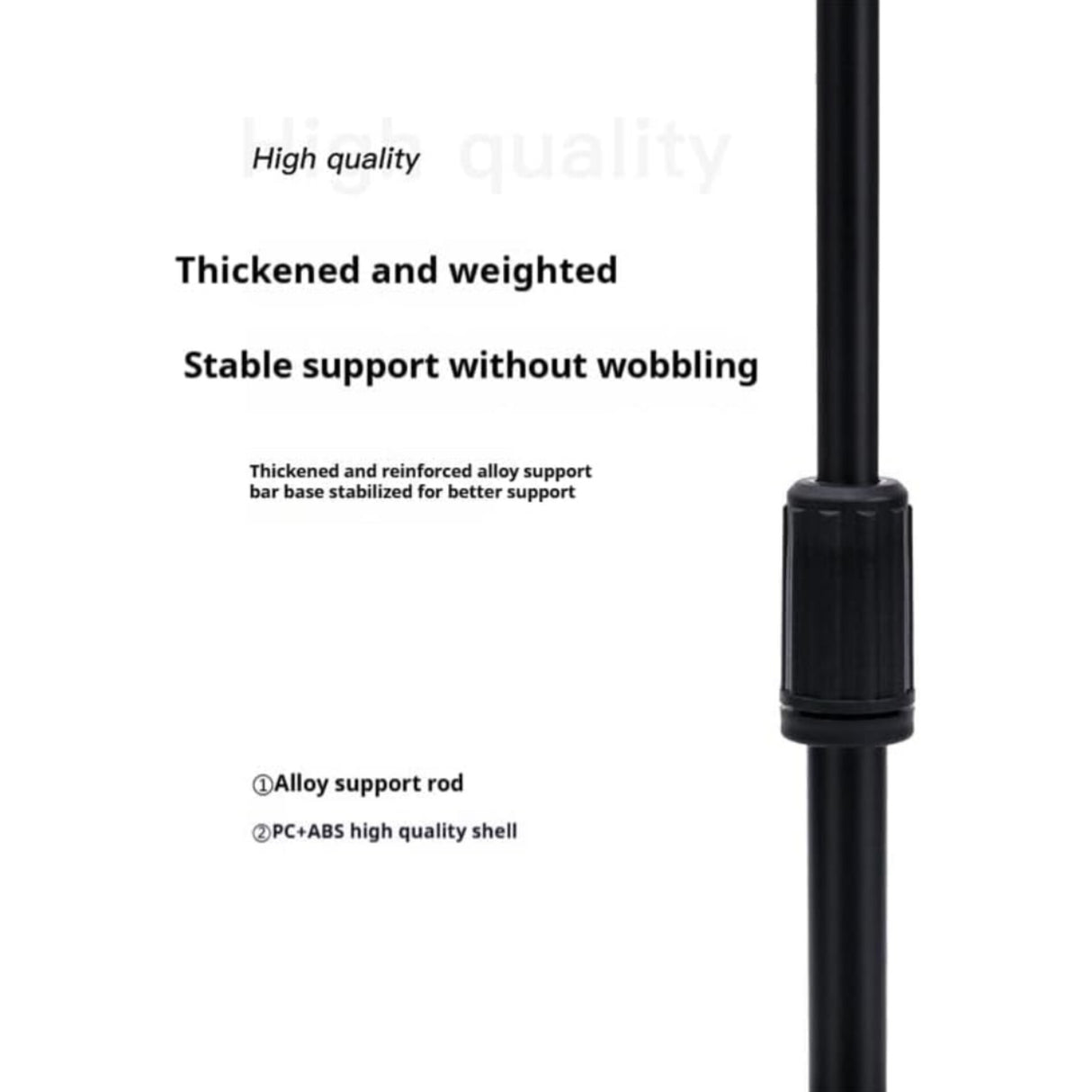 Pied de microphone de bureau réglable en métal