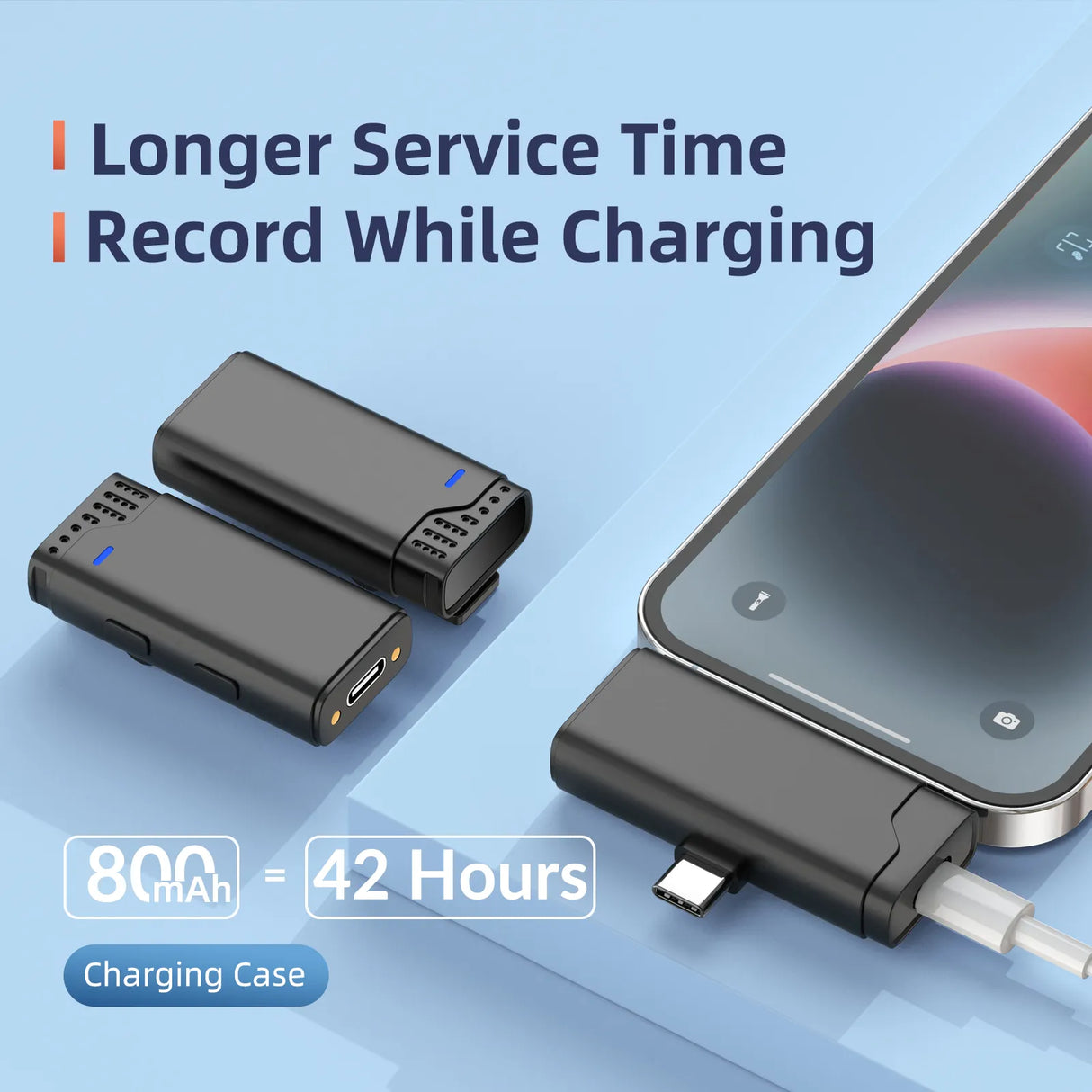 ميكروفون لاسلكي 2.4G MW-16 مع علبة شحن - للهاتف والكاميرا