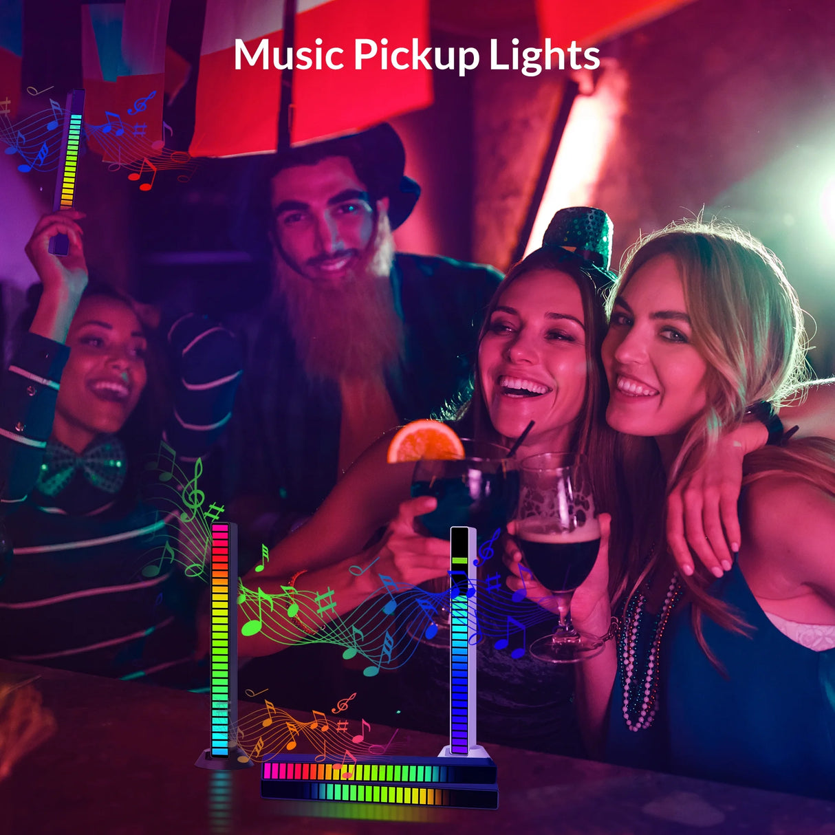 Pack de 2 Barres LED Music Level Light – 32 LEDs Multicolores Sensibles au Son