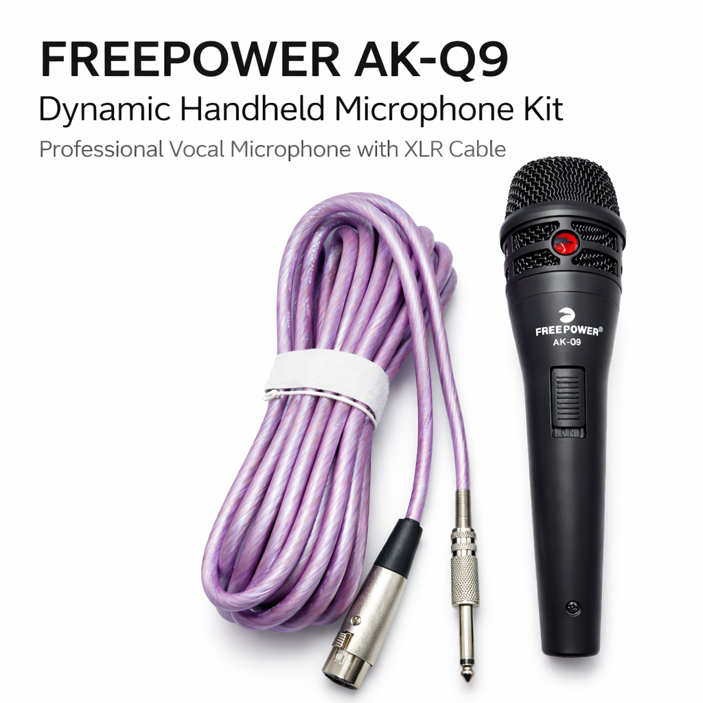 Microphone Dynamique FREEPOWER AK-Q9 avec Câble XLR