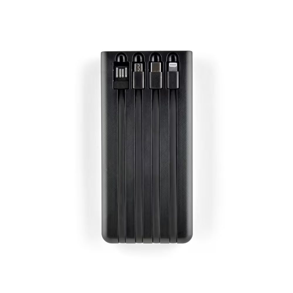 Batterie Externe Solaire 30000mAh avec Câbles Intégrés et Lampe LED