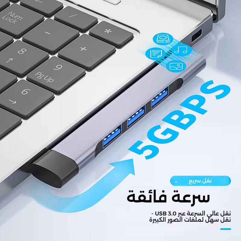 Adaptateur USB-C 4 en 1 – Station d’accueil USB haute vitesse