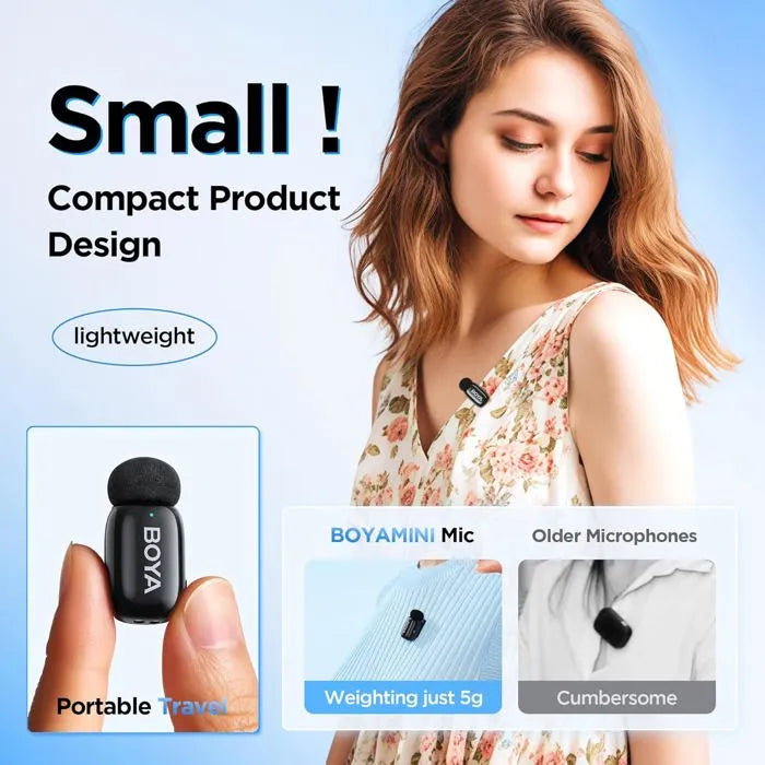 BOYA Mini Micro Sans Fil Type-C & Lightning – AI Voice, Noise Cut