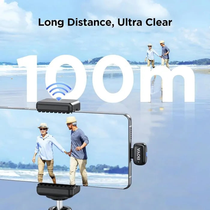 BOYA Mini Micro Sans Fil Type-C & Lightning – AI Voice, Noise Cut