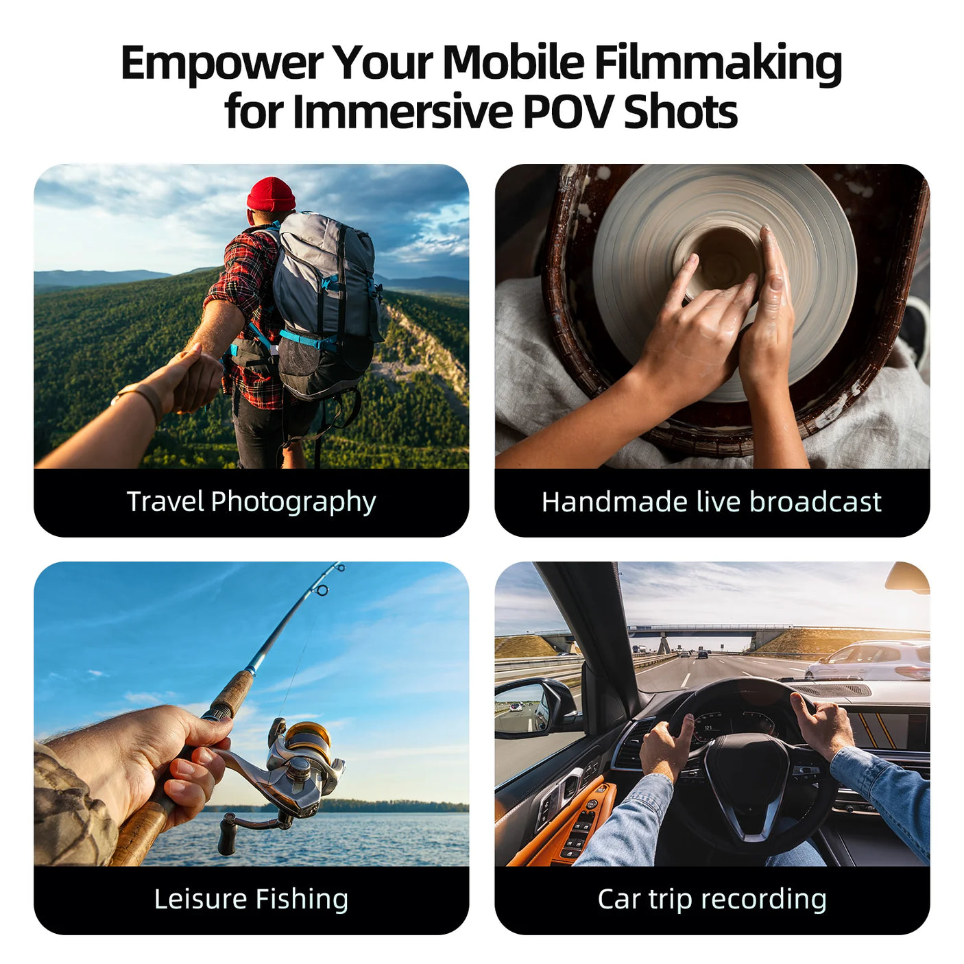 Support Magnétique de Cou pour Smartphone – Telesin, Compatible iPhone & Android