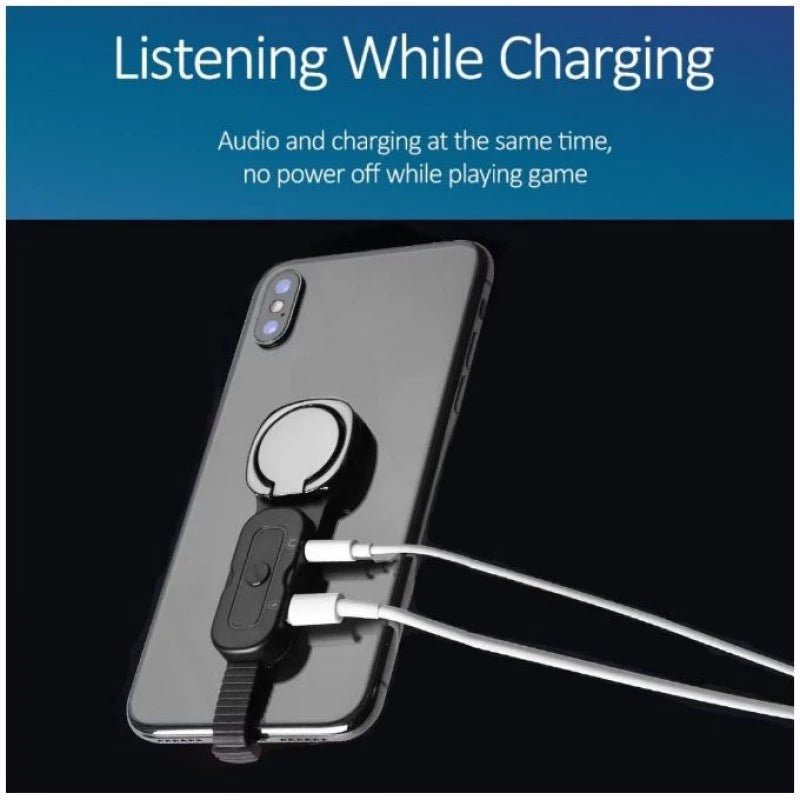 Adaptateur Lightning vers Jack 3.5mm + Charge - JH-35LY avec Support Anneau