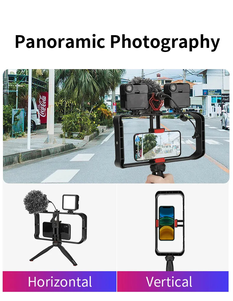 Kit Vidéo et Photo Pro : Rig, Trépied & Projecteur Lumière 50W
