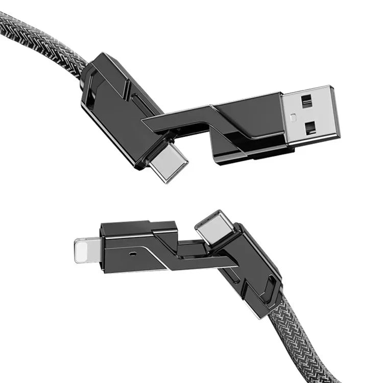 كابل USB 4 في 1 بلوس تار PL-435 - شحن سريع 100 واط ونقل بيانات لـ iPhone وSamsung وXiaomi وAndroid