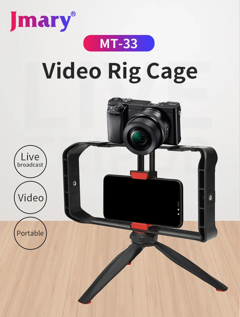 Kit Vidéo et Photo Pro : Rig, Trépied & Projecteur Lumière 50W