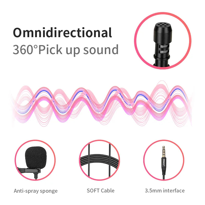 ميكروفون كرافات جيماري 3.5 مم لافاليير – صوت واضح ومحمول
