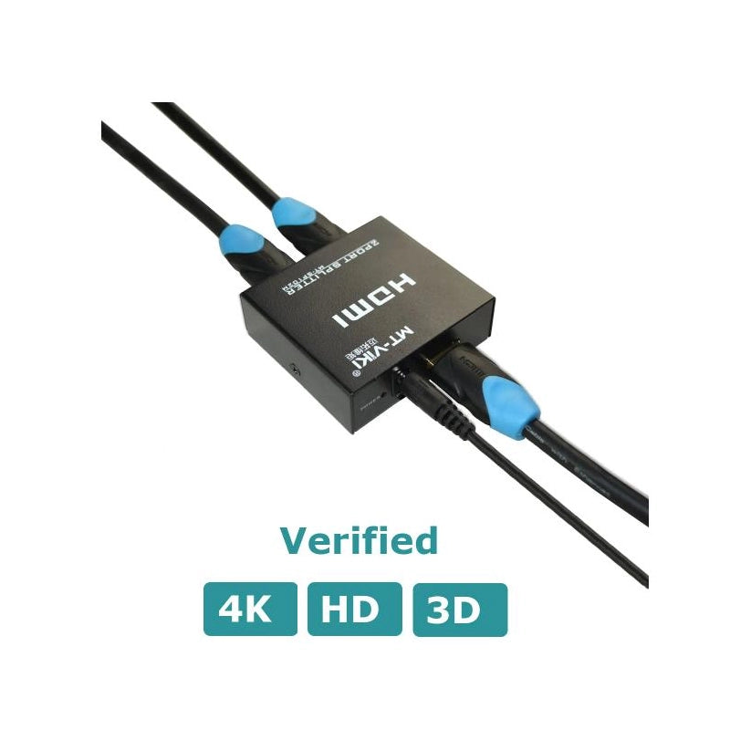 موزع HDMI 1x2 4K 30Hz - مدخل واحد إلى مخرجين - جودة Ultra HD