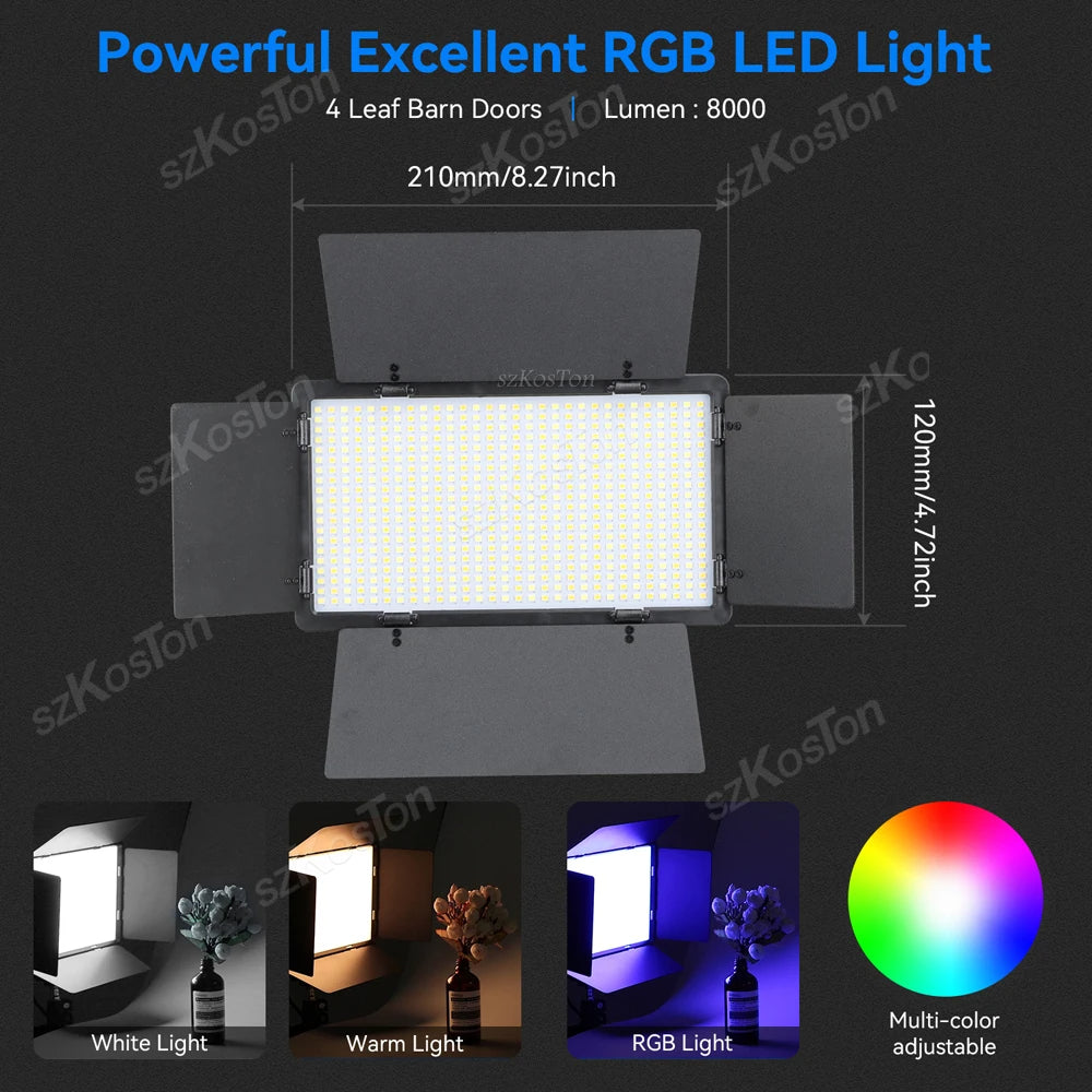 LED-U600+ لوحة إضاءة RGB ثنائية اللون 40 واط مع مزود طاقة - إضاءة احترافية (البطاريات غير مدرجة)