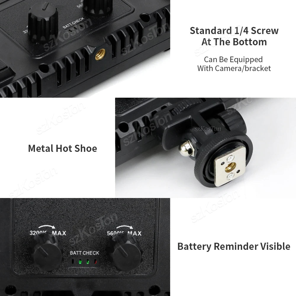 Panneau LED Vidéo Bi-Color Dimmable 40W avec Adaptateur Secteur et Trépied 2M (Sans Batterie)