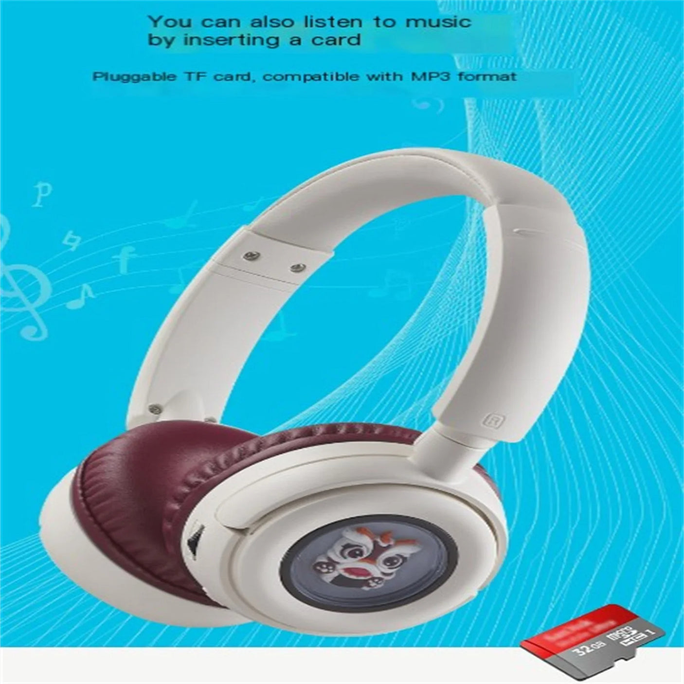 NIA Q9 - سماعة بلوتوث لاسلكية مع ضوء ملون، تقليل الضوضاء، بطاقة SD، مثالية للمكتب والألعاب