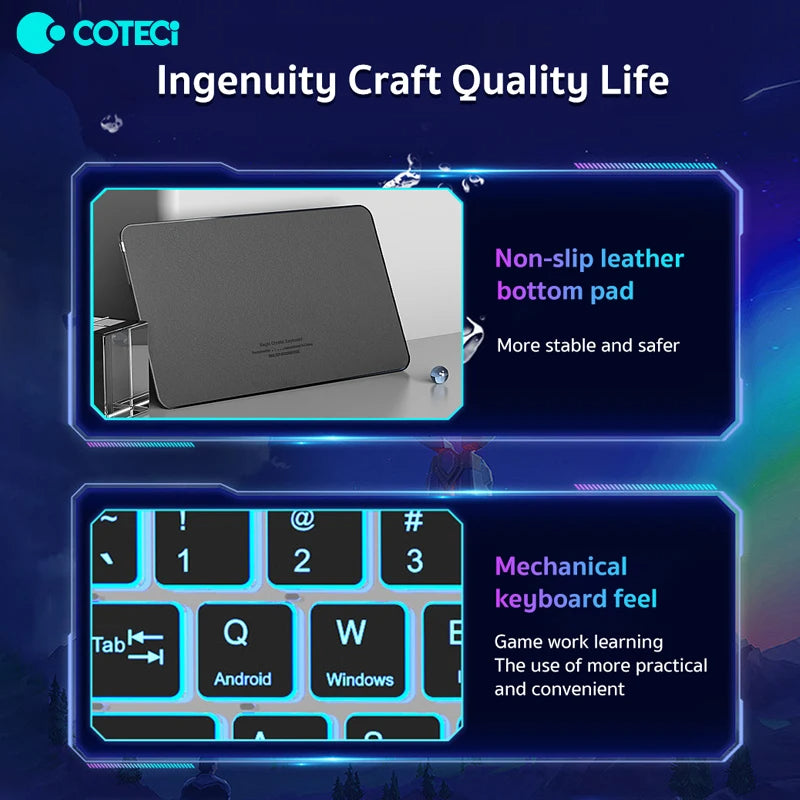 Clavier de Jeu COTECI Cyberpunk Magic Crystal 4.2 – Design Rétro et Multifonctionnel
