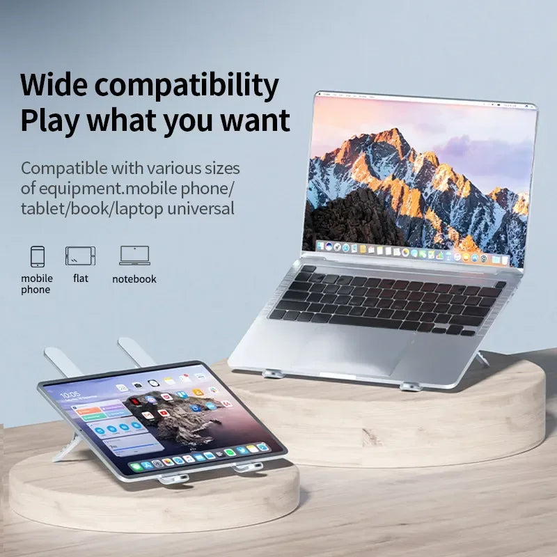 Support pour Ordinateur Portable avec Ventilateur – Refroidissement Silencieux, Pliable & Réglable – Aluminium 11"-16"