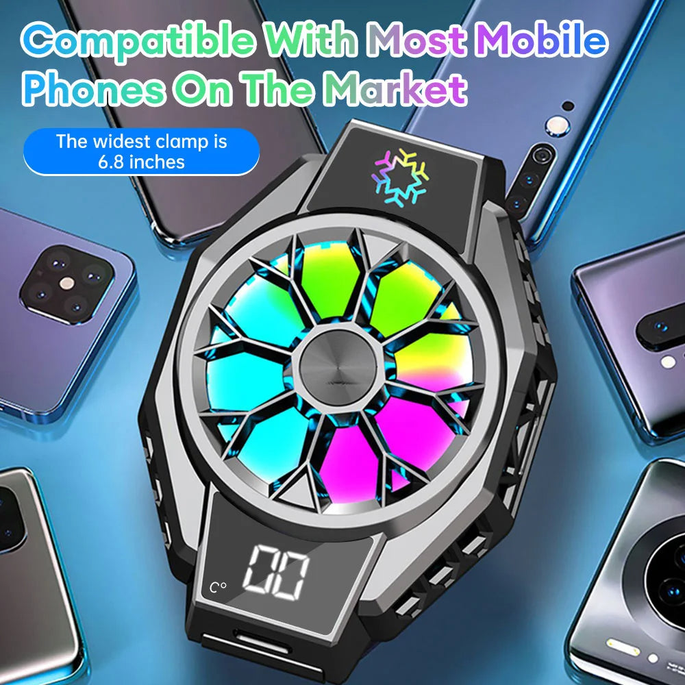 Ventilateur Refroidisseur Téléphone X9 avec Double Type-C et Effet RGB – Refroidissement Rapide -3°C