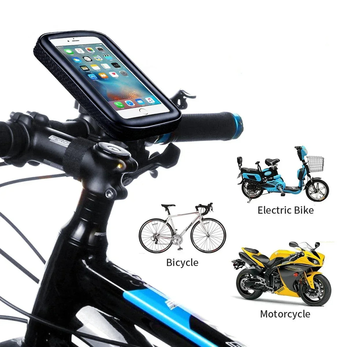 Support Téléphone Vélo/Moto/Trottinette Étanche – Fixation Guidon 6.3"