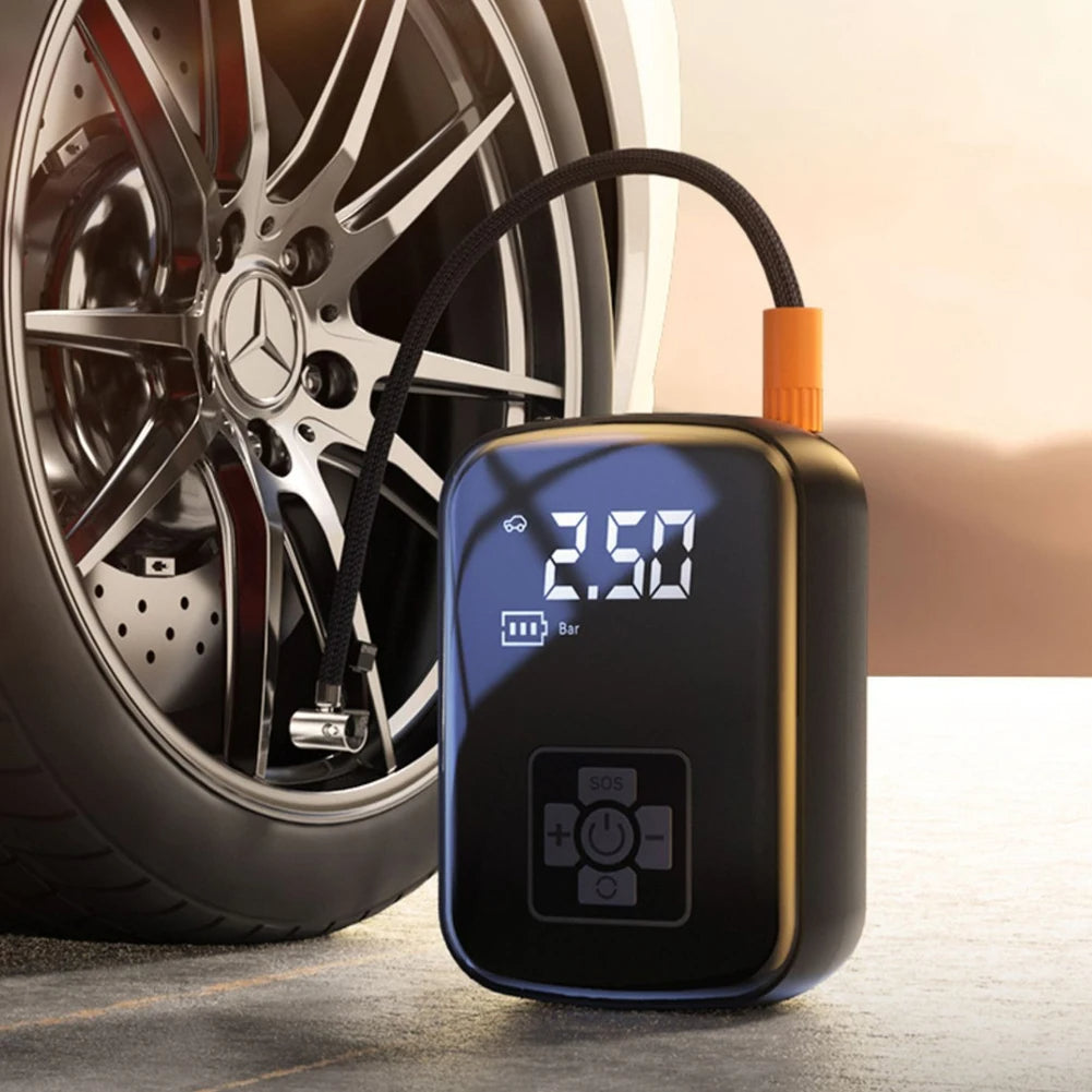 Gonfleur Portable sans Fil 10,3 bar – Compresseur Rechargeable 3600mAh pour Voiture et Vélo