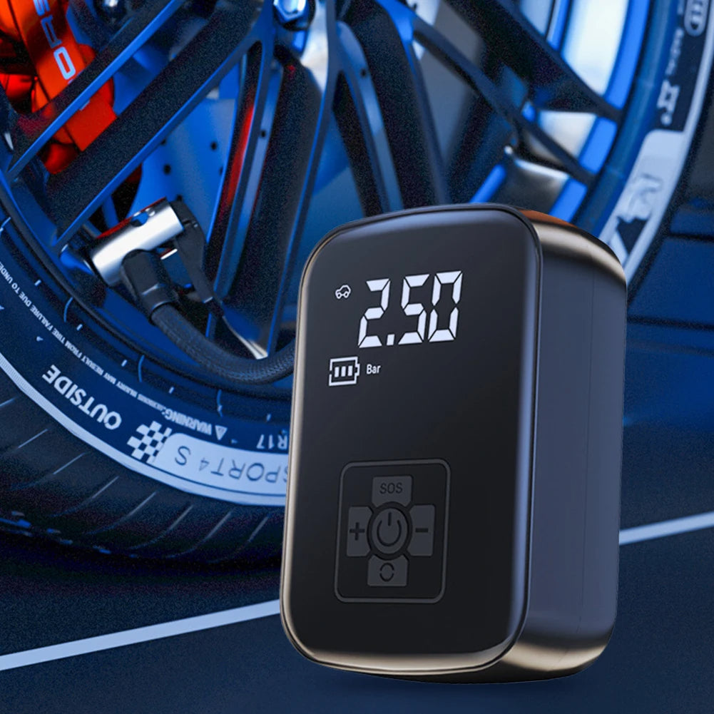 Gonfleur Portable sans Fil 10,3 bar – Compresseur Rechargeable 3600mAh pour Voiture et Vélo