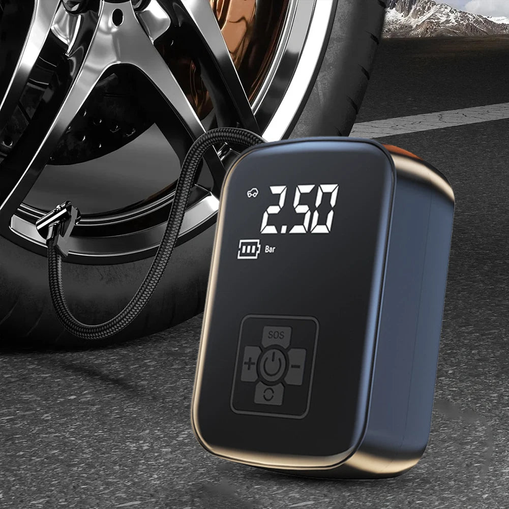 Gonfleur Portable sans Fil 10,3 bar – Compresseur Rechargeable 3600mAh pour Voiture et Vélo