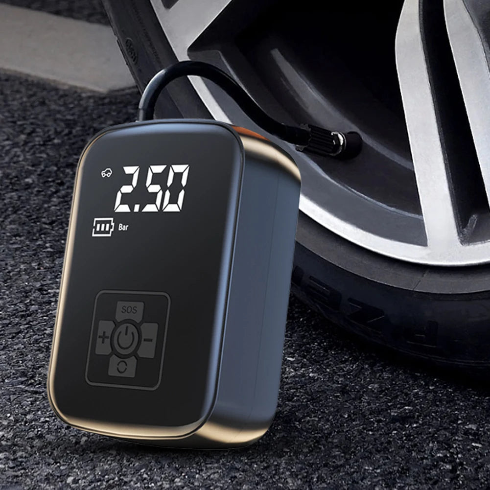 Gonfleur Portable sans Fil 10,3 bar – Compresseur Rechargeable 3600mAh pour Voiture et Vélo