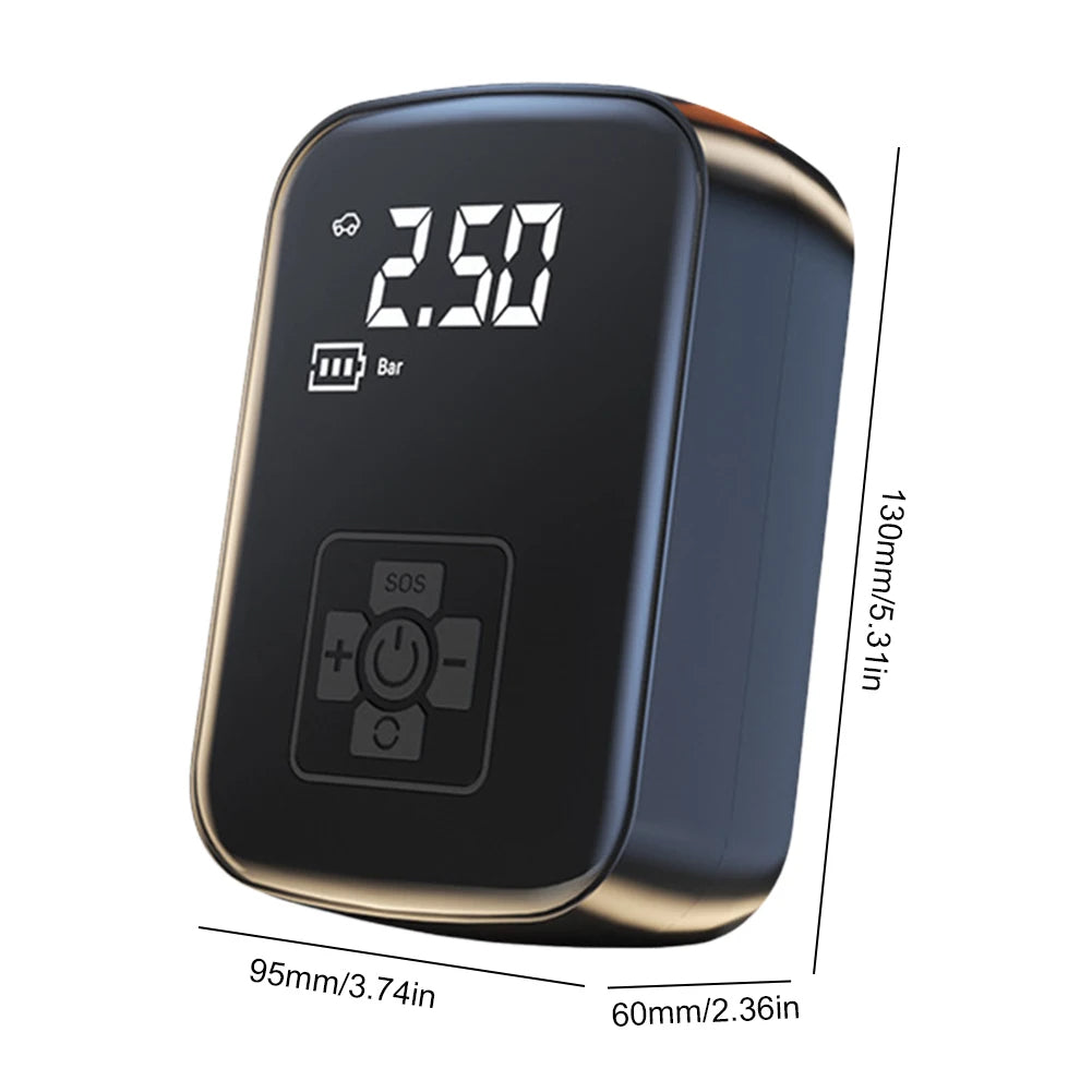 Gonfleur Portable sans Fil 10,3 bar – Compresseur Rechargeable 3600mAh pour Voiture et Vélo