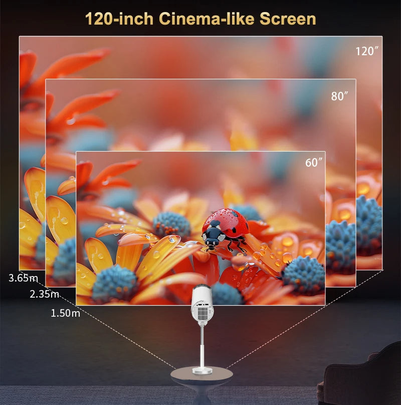 Projecteur 4K Android 13 – Mini Projecteur Portable WiFi6 Full HD 1080P avec LED Haute Luminosité