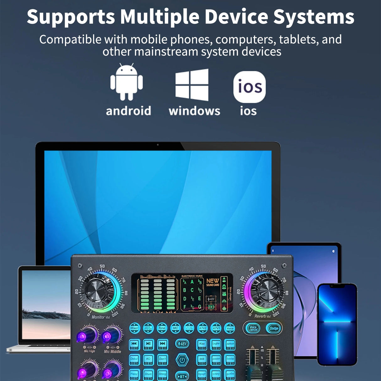 Kit Microphone Professionnel BM800 avec Carte Son C100 – Alimentation 48V – XLR