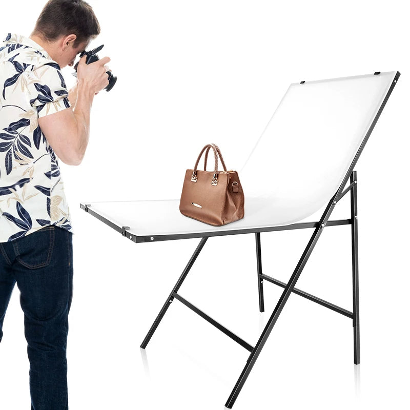 Support d’Arrière-plan Pliable avec Table de Prise de Vue – Fond Blanc pour Photographie Produit