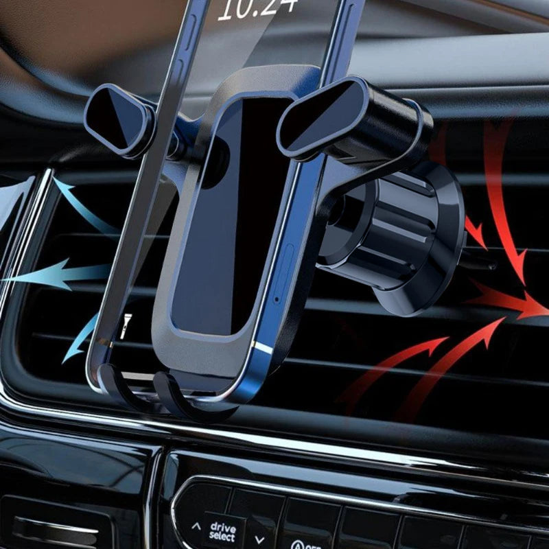 Support Téléphone Voiture CHD-02 – Fixation Grille d’Aération Universelle, Rotation 360°, Système de Gravité Auto-Serre