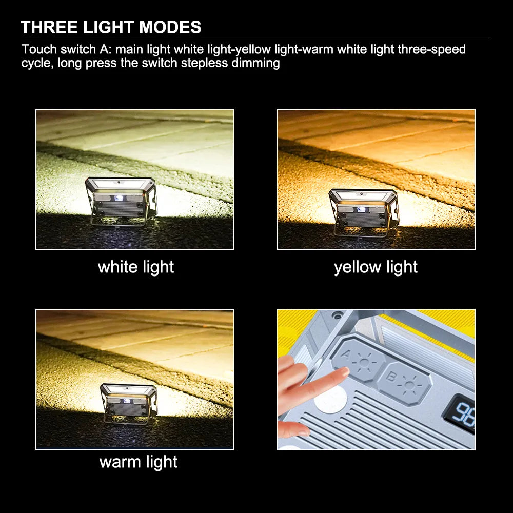 مشروع LED متعدد الوظائف KXK-686 50W - قابل لإعادة الشحن، مقاوم للماء، 1000LM، USB