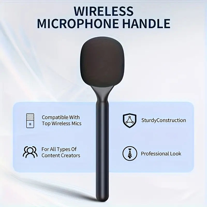 Poignée Adaptateur Portable pour Microphone avec Mousse et Cadre en Aluminium