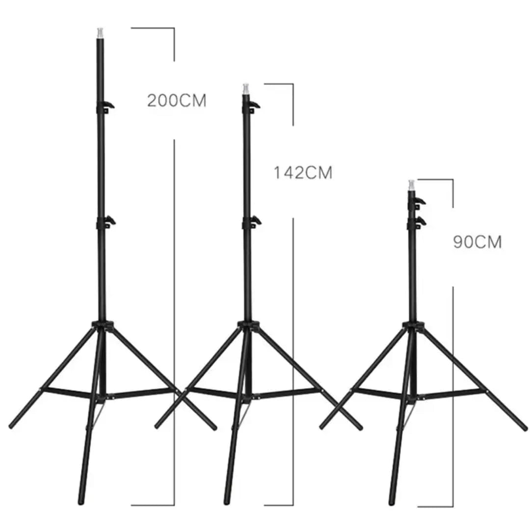 Trépied Lumière Studio Photo 2m — Support Réglable pour Ring Light, Softbox et Réflecteur