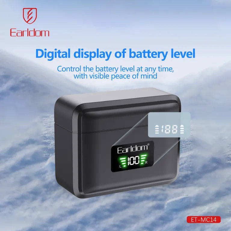 Microphone Sans Fil Earldom ET-MC14 avec Boîtier de Charge Type C et Iphone