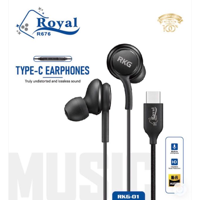 Écouteurs filaires USB-C RKG-01 avec micro et son Hi-Fi