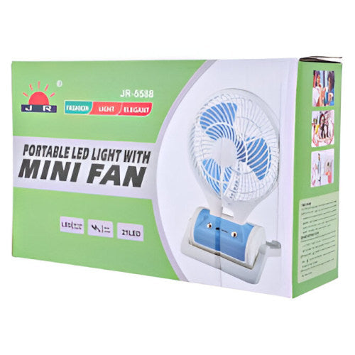 Mini Ventilateur Portable avec Lumière LED – Batterie 3000mAh, 2 Vitesses, Recharge USB Type-A