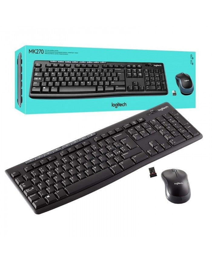 Logitech MK270 Ensemble Sans Fil – Clavier et Souris (AZERTY Français) Original