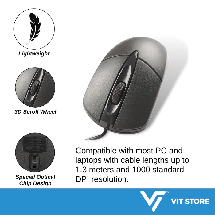 Clavier et Souris Filaire MIKUSO KB-C039 – Ensemble Complet pour Bureau et Ordinateur Portable