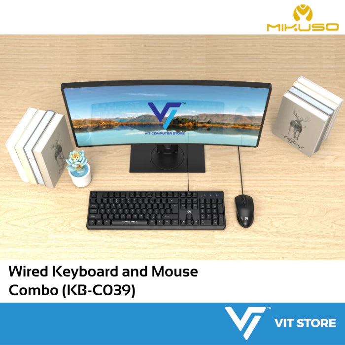 Clavier et Souris Filaire MIKUSO KB-C039 – Ensemble Complet pour Bureau et Ordinateur Portable