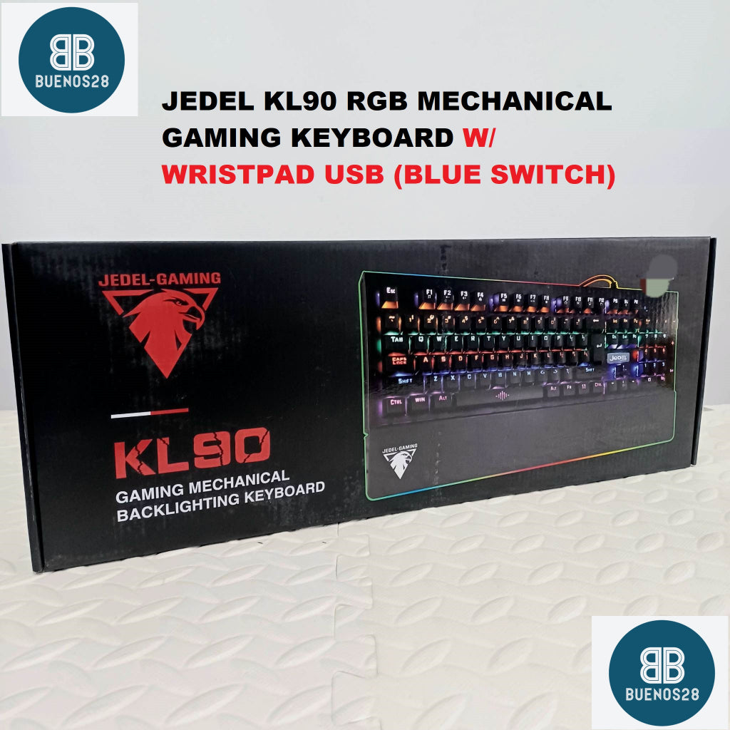 JEDEL KL-90 – لوحة مفاتيح ميكانيكية للألعاب مع إضاءة خلفية RGB
