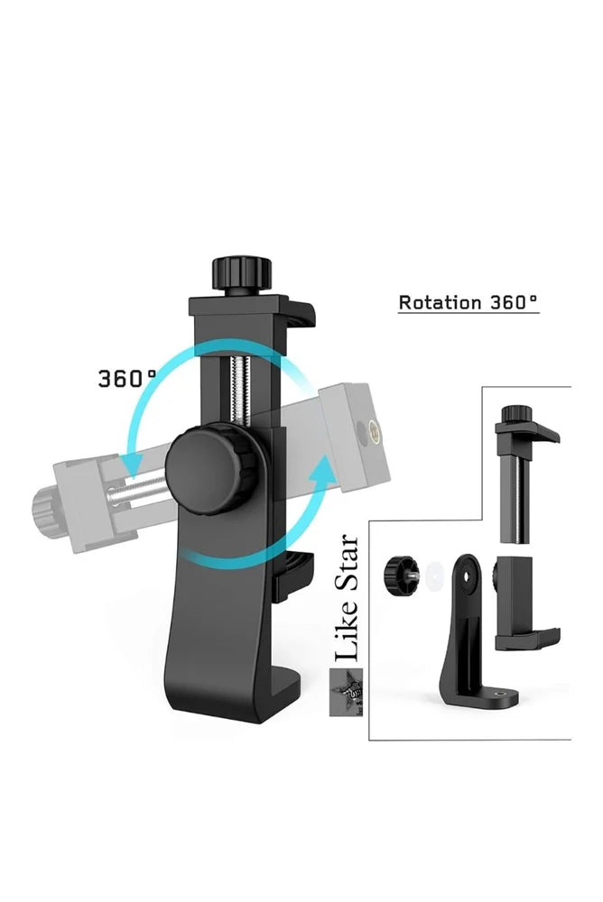 Support Téléphone pour Trépied – Rotation 360° et Fixation Universelle