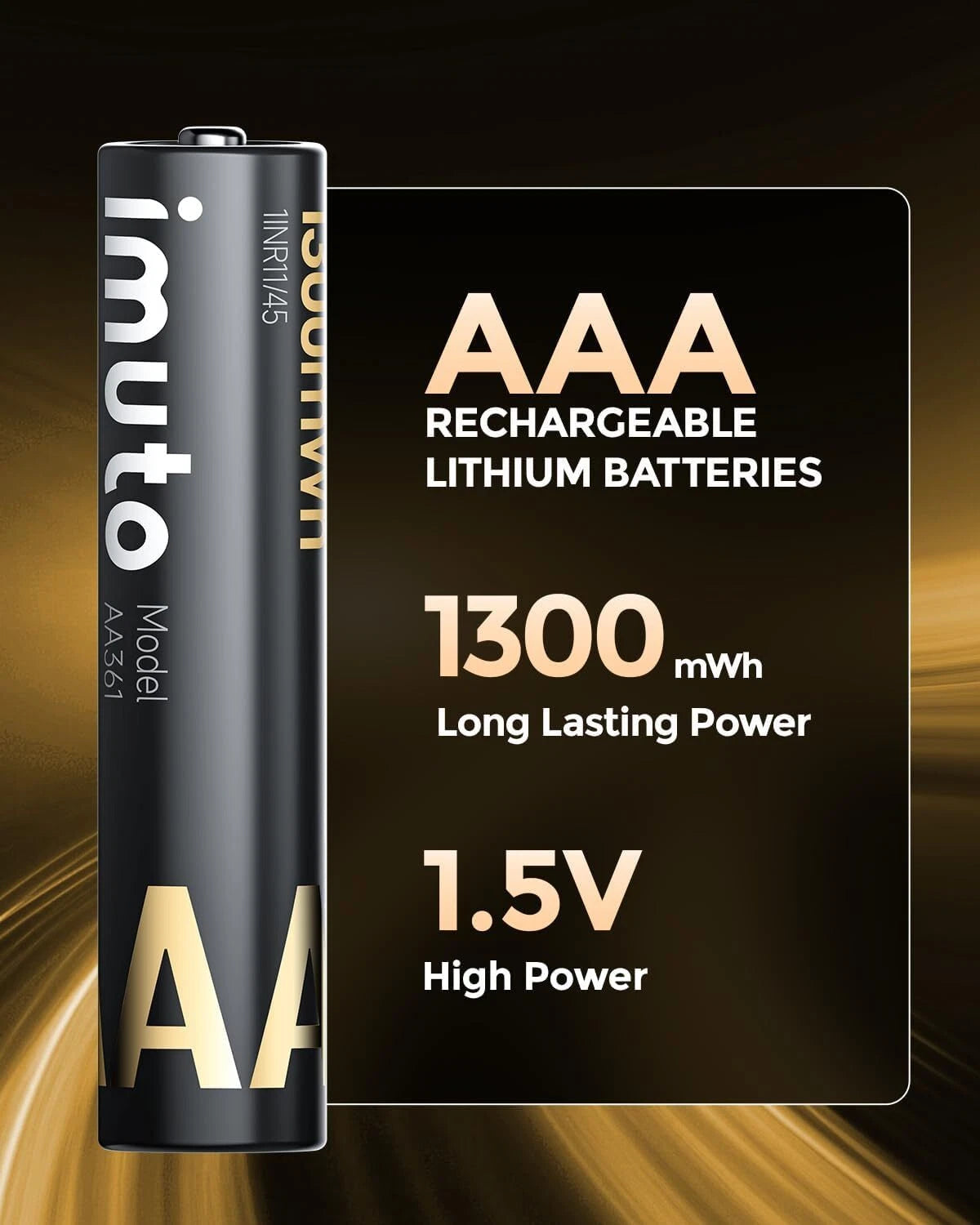 imuto 8 Piles Rechargeables AA & AAA 1300/3000mWh avec Chargeur