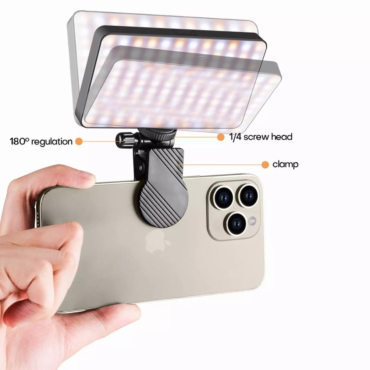 Lampe LED M19 Double Face pour Caméra & Smartphone – Rechargeable 3000mAh, Température 2500-9000K, Aimantée & Portable