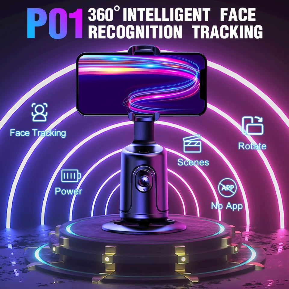 Support Téléphone P01 Pro AI 360° avec Suivi Visage et Corps