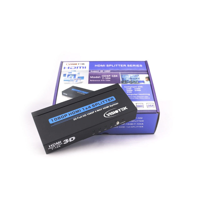 Splitter HDMI 1x4 1080p Full HD 3D Alimenté